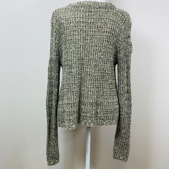 Earthbound Trading Co Cropped Top Green Marled Sweater Size Large - Picture 2 of 5
